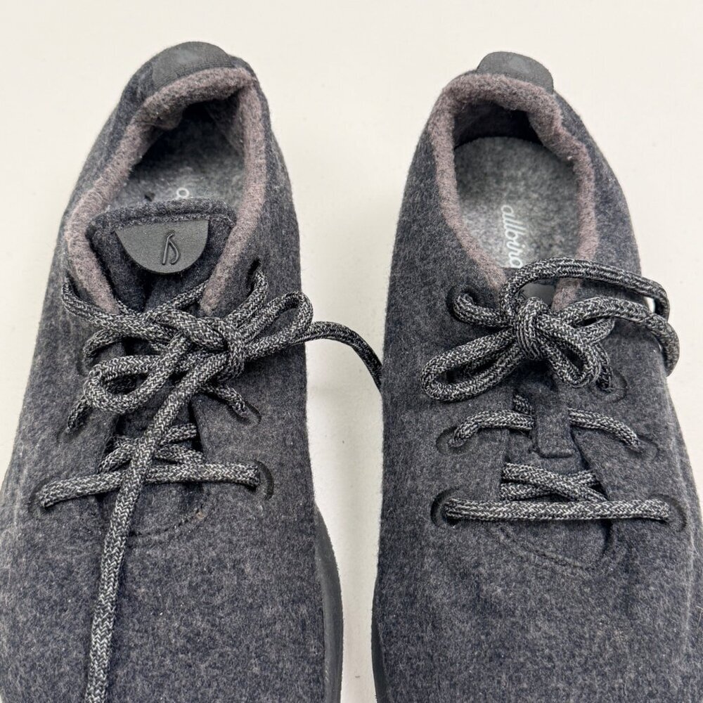 ALLBIRDS Wool Flannel Sneakers Mens Size 10 Gray Merino Wool LaceUp Comfort Shoe - Picture 4 of 13